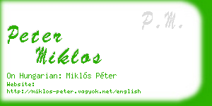 peter miklos business card